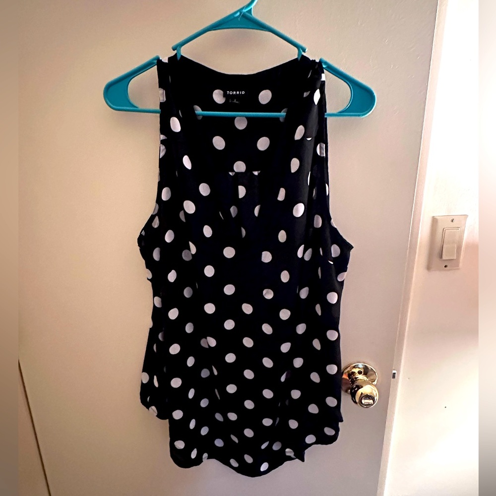 Torrid Black and White Polka Dot Tank Top